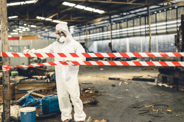 Professional Sewage Cleanup technician working in Clinton, NC